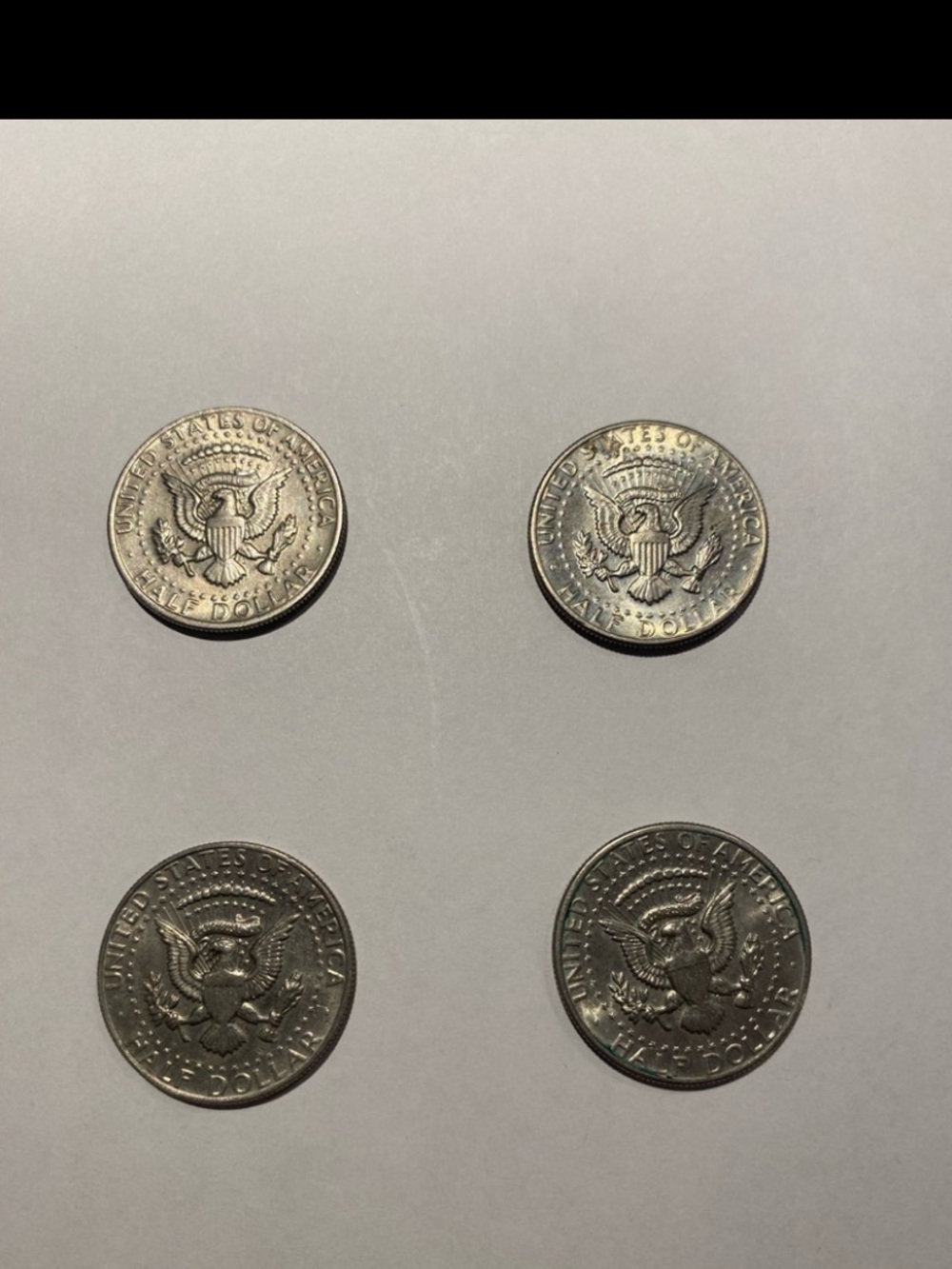Kennedy Half Dollar 50 Cent Coins 4 Coins total)